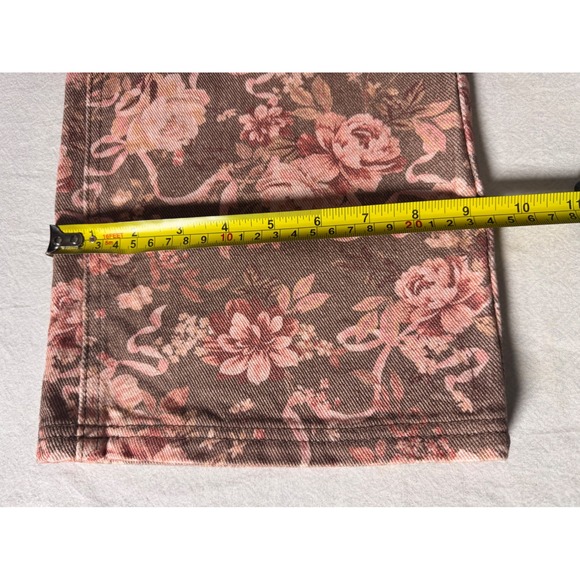 Altar State Womens XXS Brown Pink Floral Wide Leg Jeans - Picture 10 of 14